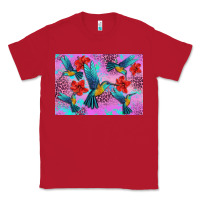 Red Flower Hummingbird Classic Tee - Artiststas