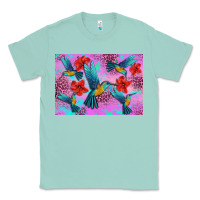 Seafoam Flower Hummingbird Classic Tee - Artiststas