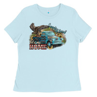 Baby Blue Truck USA country road take me home 4th of july Ladies Tee - HowdyJamesFarm