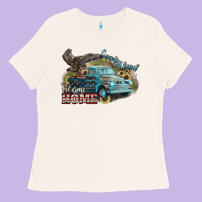 Truck Usa Country Road Take Me Home 4th Of July Ladies Tee Designed By Howdyjamesfarm