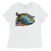 White Truck USA country road take me home 4th of july Ladies Tee - HowdyJamesFarm
