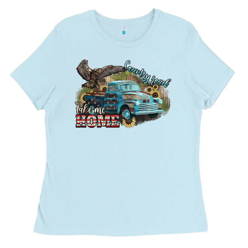 Truck Usa Country Road Take Me Home 4th Of July Ladies Tee by HowdyJamesFarm | Teevron