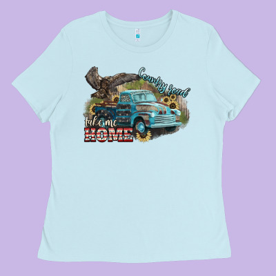 Truck Usa Country Road Take Me Home 4th Of July Ladies Tee Designed By Howdyjamesfarm