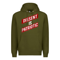 Army Green DISSENT IS PATRIOTIC Political Meme Raglan Baseball Tee Premium Hoodie - maiPhamDesign