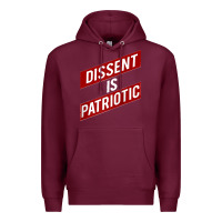 Burgundy DISSENT IS PATRIOTIC Political Meme Raglan Baseball Tee Premium Hoodie - maiPhamDesign