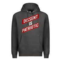 Charcoal Heather DISSENT IS PATRIOTIC Political Meme Raglan Baseball Tee Premium Hoodie - maiPhamDesign