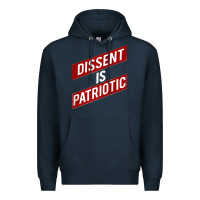Navy DISSENT IS PATRIOTIC Political Meme Raglan Baseball Tee Premium Hoodie - maiPhamDesign