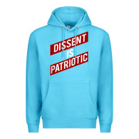 Ocean Blue DISSENT IS PATRIOTIC Political Meme Raglan Baseball Tee Premium Hoodie - maiPhamDesign