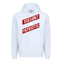 White DISSENT IS PATRIOTIC Political Meme Raglan Baseball Tee Premium Hoodie - maiPhamDesign