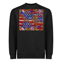 Black American flag and star leopard Heavyweight Sweatshirt - Artiststas