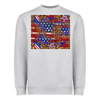 Heather Grey American flag and star leopard Heavyweight Sweatshirt - Artiststas