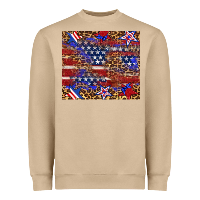 American Flag And Star Leopard Heavyweight Sweatshirt by Artiststas | Teevron