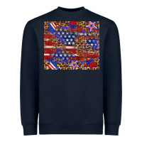 Navy American flag and star leopard Heavyweight Sweatshirt - Artiststas