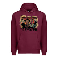 Burgundy the boys of fall leopard pattern bleached halloween murder t shirt Premium Hoodie - maiPhamDesign