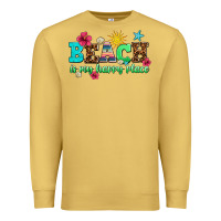 Antique Gold beach is my happy place Premium Sweatshirt - AdoDesignShop