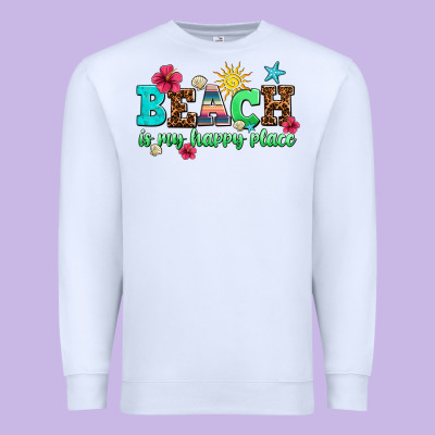 Beach Is My Happy Place Premium Sweatshirt Designed By Adodesignshop