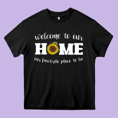 Welcome To Our Home Sunflower Heavy Core Tee Designed By Bettercallsaul