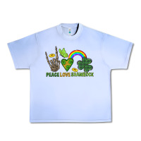 Grape Ice Peace Love Shamrock  St. Patrick's Day Urban Heavy Tee - CowGirlArtShop