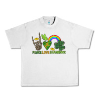 Lunar Rock Peace Love Shamrock  St. Patrick's Day Urban Heavy Tee - CowGirlArtShop