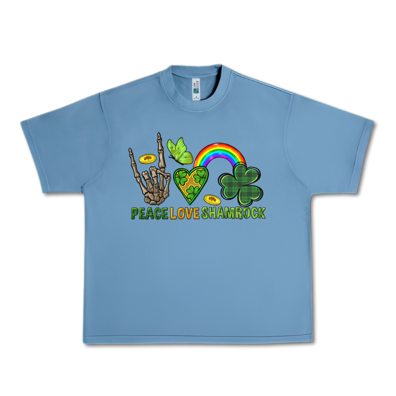 Peace Love Shamrock  St. Patrick's Day Urban Heavy Tee by CowGirlArtShop | Teevron