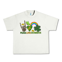 Pistachio Peace Love Shamrock  St. Patrick's Day Urban Heavy Tee - CowGirlArtShop