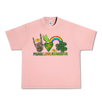 Salmon Peace Love Shamrock  St. Patrick's Day Urban Heavy Tee - CowGirlArtShop