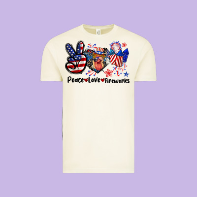 Peace Love Fireworks 4th Of July Vintage Tee Designed By Cowgirlartshop