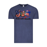 Vintage Denim Peace love fireworks 4th of july Vintage Tee - CowGirlArtShop