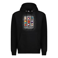 Black halloween funny set ghost mummy witch vampire and pumpkin t shirt Premium Hoodie - maiPhamDesign