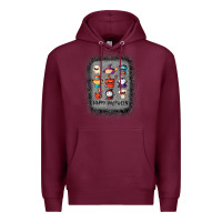 Burgundy halloween funny set ghost mummy witch vampire and pumpkin t shirt Premium Hoodie - maiPhamDesign