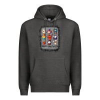 Charcoal Heather halloween funny set ghost mummy witch vampire and pumpkin t shirt Premium Hoodie - maiPhamDesign
