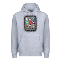 Heather Grey halloween funny set ghost mummy witch vampire and pumpkin t shirt Premium Hoodie - maiPhamDesign