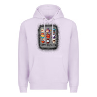 Lilac halloween funny set ghost mummy witch vampire and pumpkin t shirt Premium Hoodie - maiPhamDesign