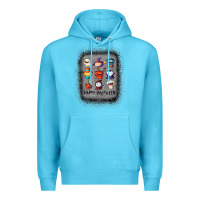 Ocean Blue halloween funny set ghost mummy witch vampire and pumpkin t shirt Premium Hoodie - maiPhamDesign