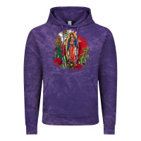 Cloud Purple Our Lady Of Guadalupe Mexican Flag Cactus Roses Vintage Hoodie - FaDigitalArtStudio