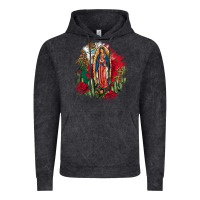 Vintage Black Our Lady Of Guadalupe Mexican Flag Cactus Roses Vintage Hoodie - FaDigitalArtStudio