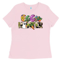 Bubblegum Pink Egg hunter Easter Day Ladies Tee - HowdyJamesFarm