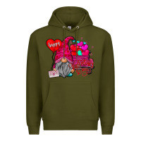 Army Green happy valentine's day Premium Hoodie - CowhideDigitalArt
