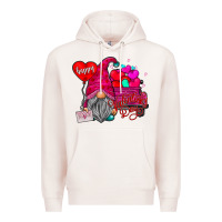 Pale Pink happy valentine's day Premium Hoodie - CowhideDigitalArt