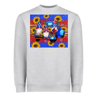 Heather Grey American flag gnomes truck sunflowers star leopard glitter Heavyweight Sweatshirt - Artiststas