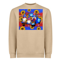 American Flag Gnomes Truck Sunflowers Star Leopard Glitter Heavyweight Sweatshirt | Teevron