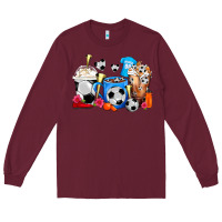 Burgundy Soccer Coffee Cups Long Sleeve Tee - FaDigitalArtStudio