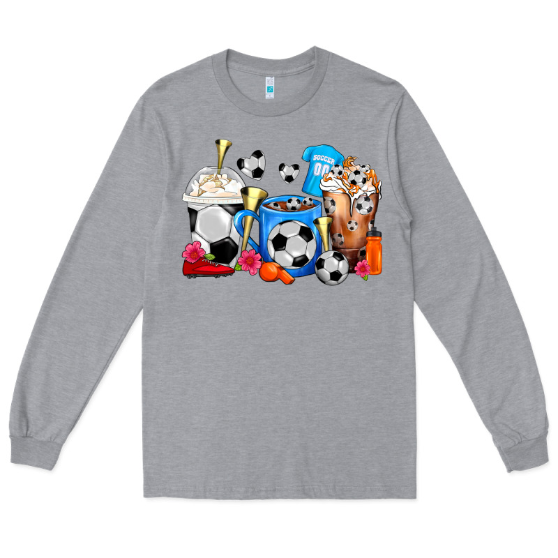 Soccer Coffee Cups Long Sleeve Tee by FaDigitalArtStudio | Teevron