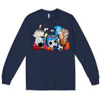 Navy Soccer Coffee Cups Long Sleeve Tee - FaDigitalArtStudio