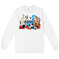 White Soccer Coffee Cups Long Sleeve Tee - FaDigitalArtStudio