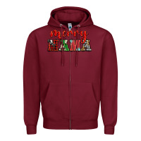 Burgundy Christmas merry mama Zipper Hoodie - BarkalooDesign