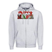 Heather Grey Christmas merry mama Zipper Hoodie - BarkalooDesign