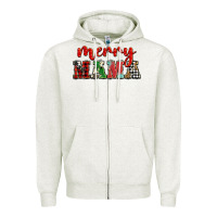 Oatmeal Heather Christmas merry mama Zipper Hoodie - BarkalooDesign