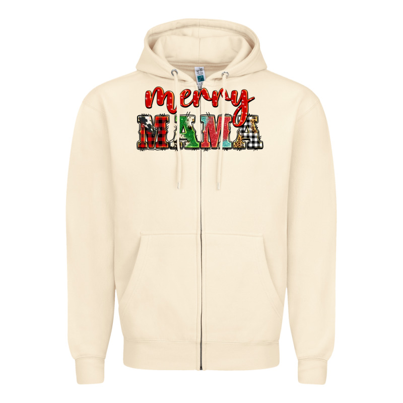 Christmas Merry Mama Zipper Hoodie by BarkalooDesign | Teevron