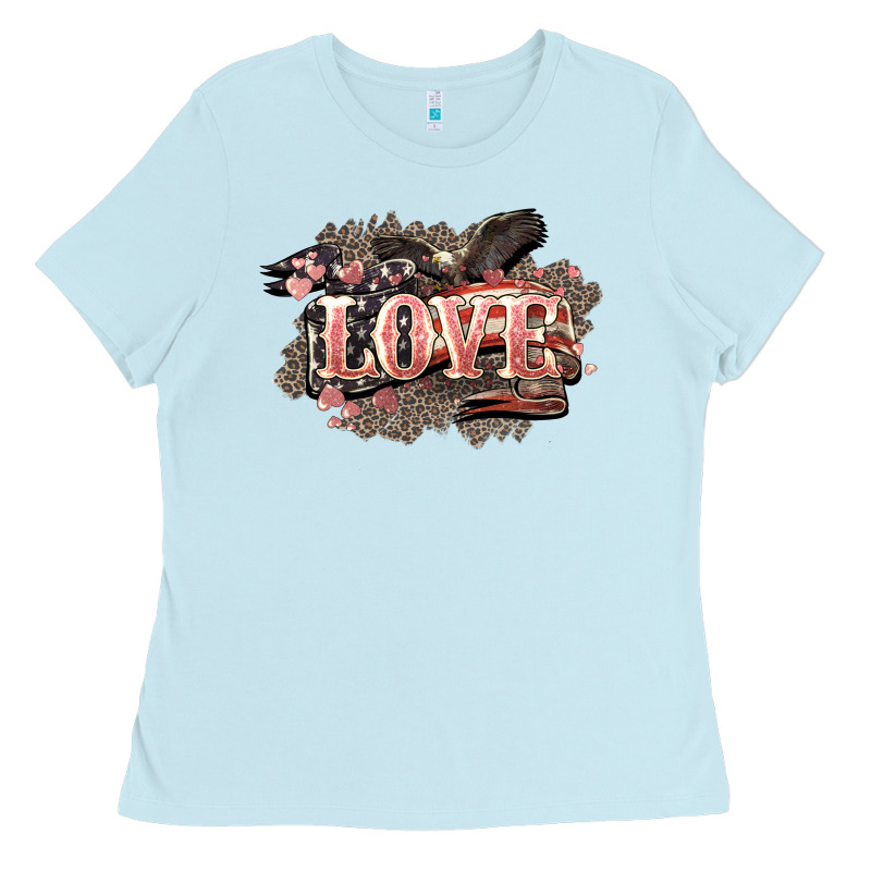 Love America 4th Of July Ladies Tee by HowdyJamesFarm | Teevron
